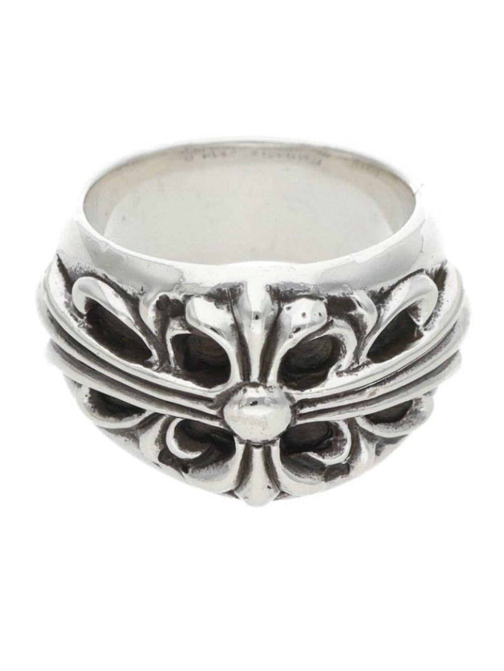 Chrome Hearts Flrl Floral Cross Silver Ring
